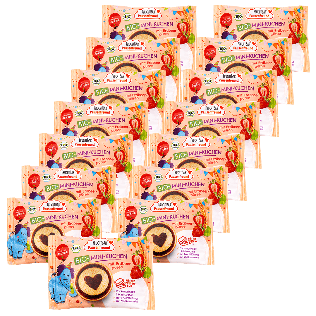 FruchtBar Bio Snacks Mini Kuchen Fraise à l'unité dès 3 ans