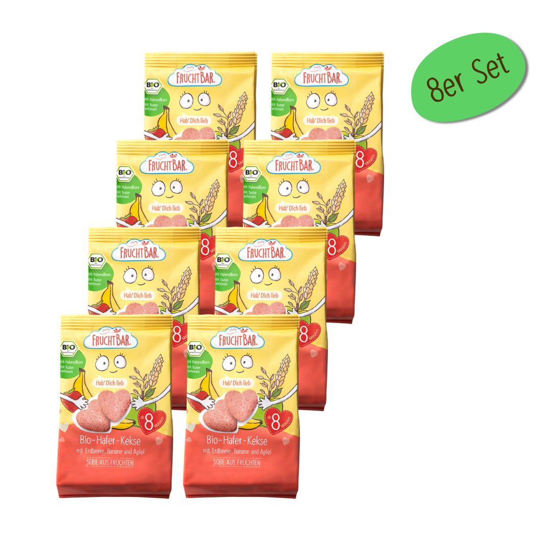 FruchtBar Bio Kekse biscuit avoine fraise banane 8 mois