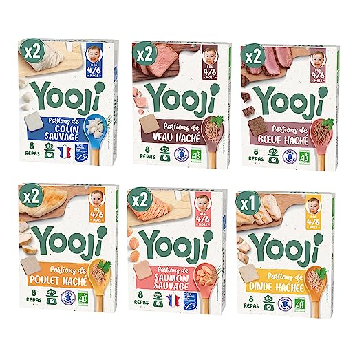 Yooji Haché Viande Poisson Bébé Bio 11 Packs Surgelé