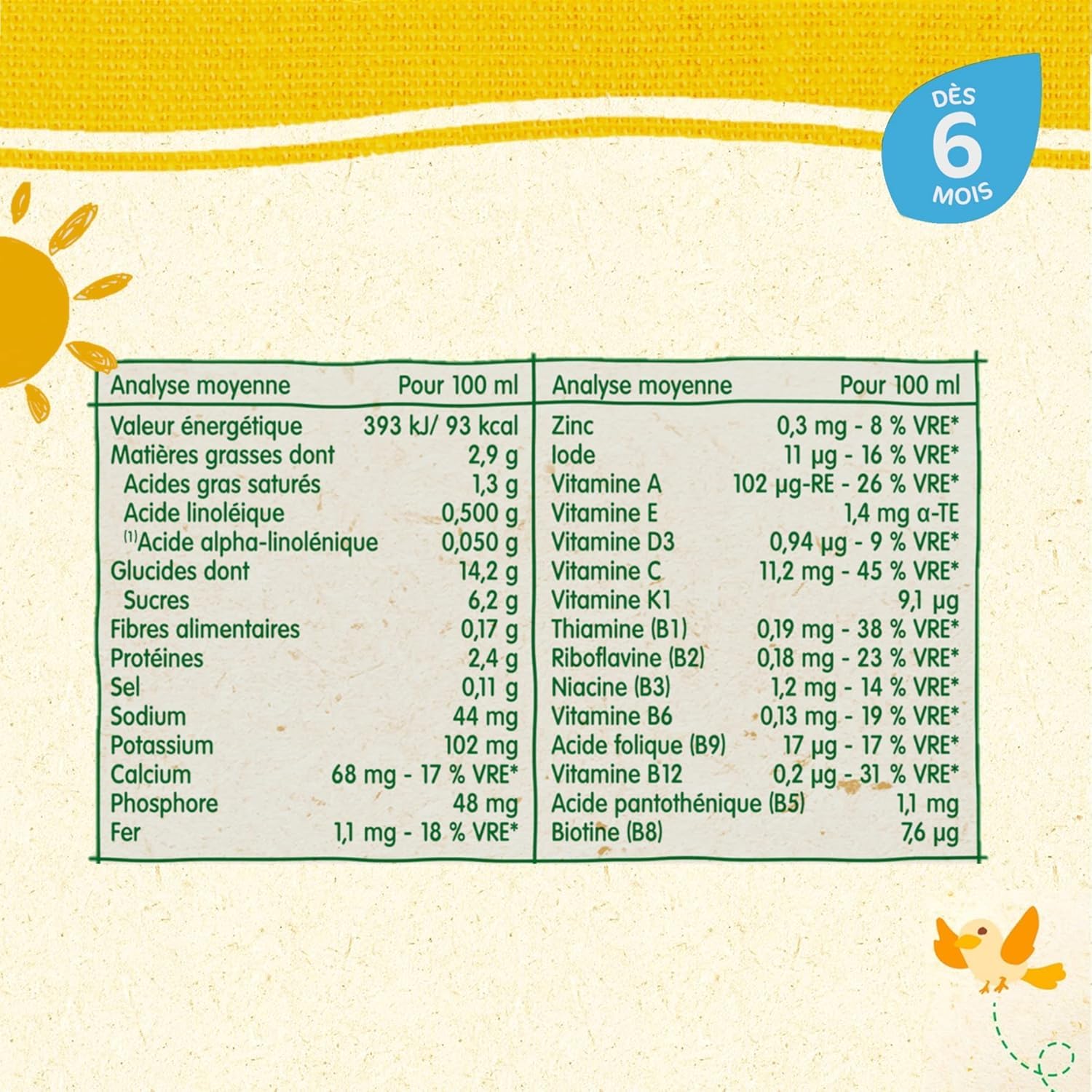 Blédina Blédidej Biscuit céréales lactées 6 mois 12x250ml