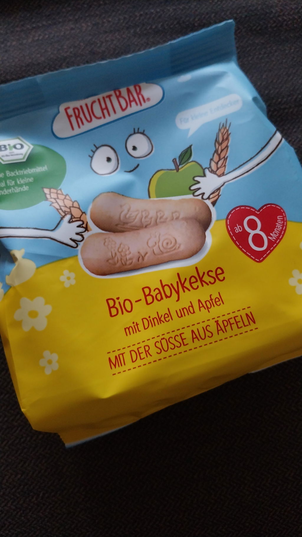 FruchtBar Bio Kekse biscuits bébé épeautre pomme pièce dès 8 mois