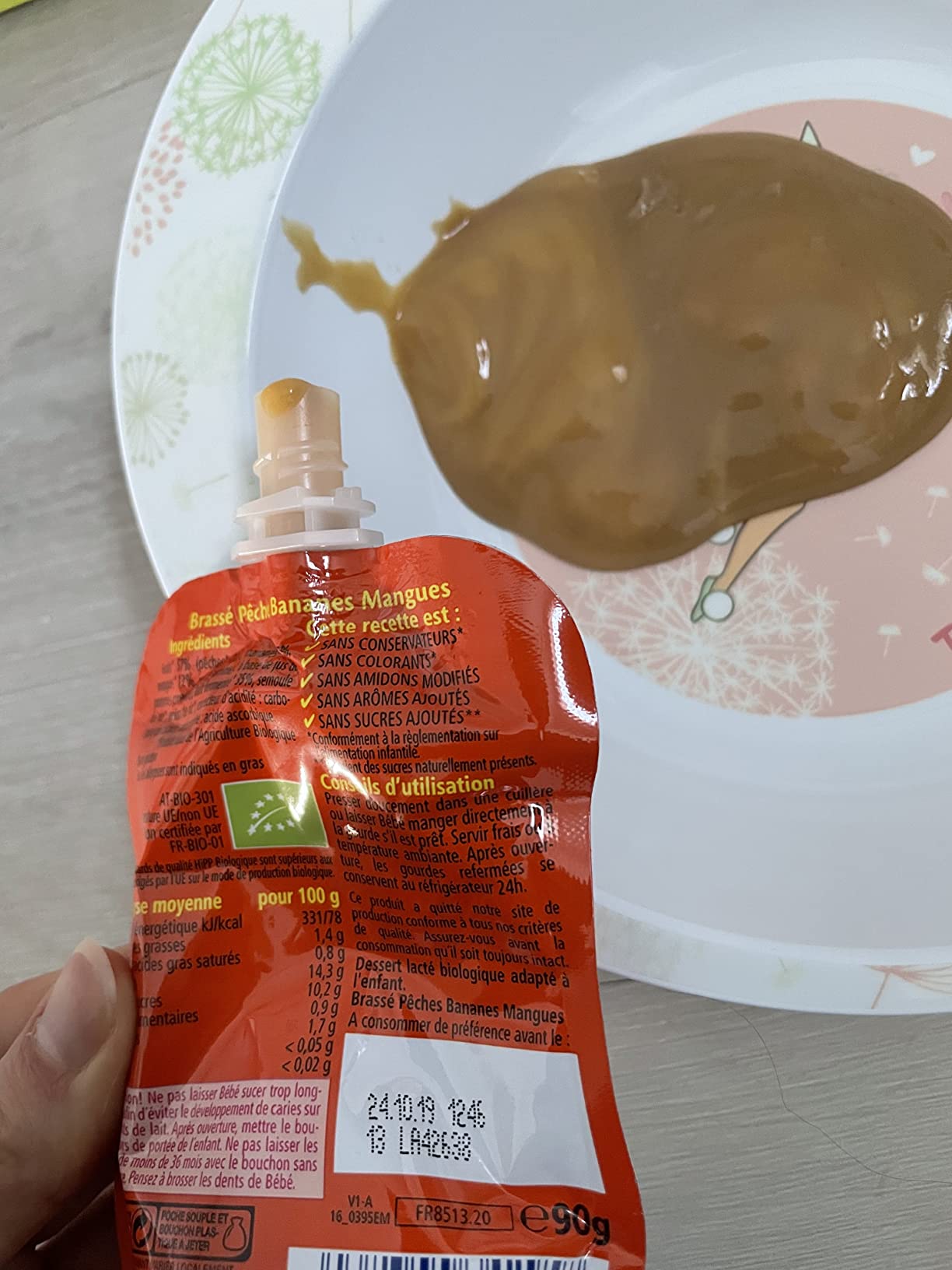 HiPP Délices de Lait Brassés Gourde Bébé 8x90g 2 parfums