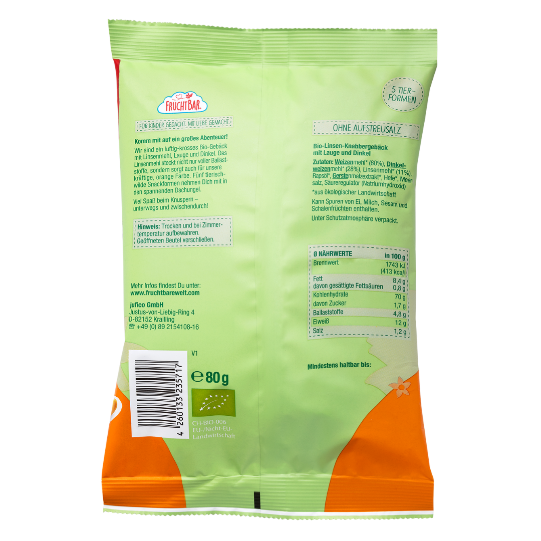 FruchtBar Bio Snacks snack lentilles bio pièce dès 3 ans