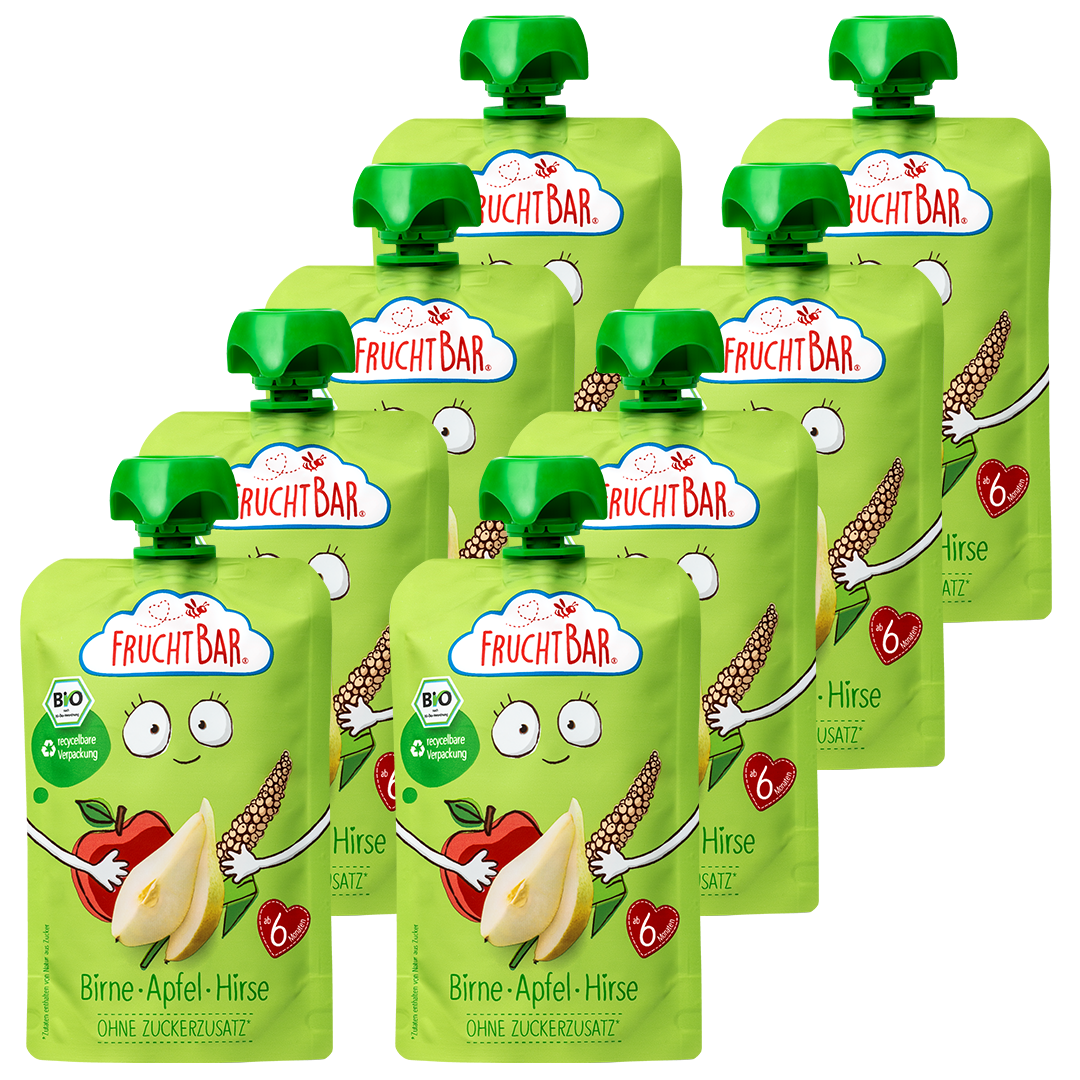 FruchtBar Bio Quetschies compote poire pomme millet 6 mois