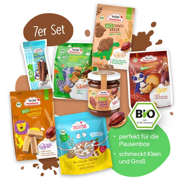 FruchtBar Geschenke Kakao Paket coffret goûter cacao vegan 3 ans