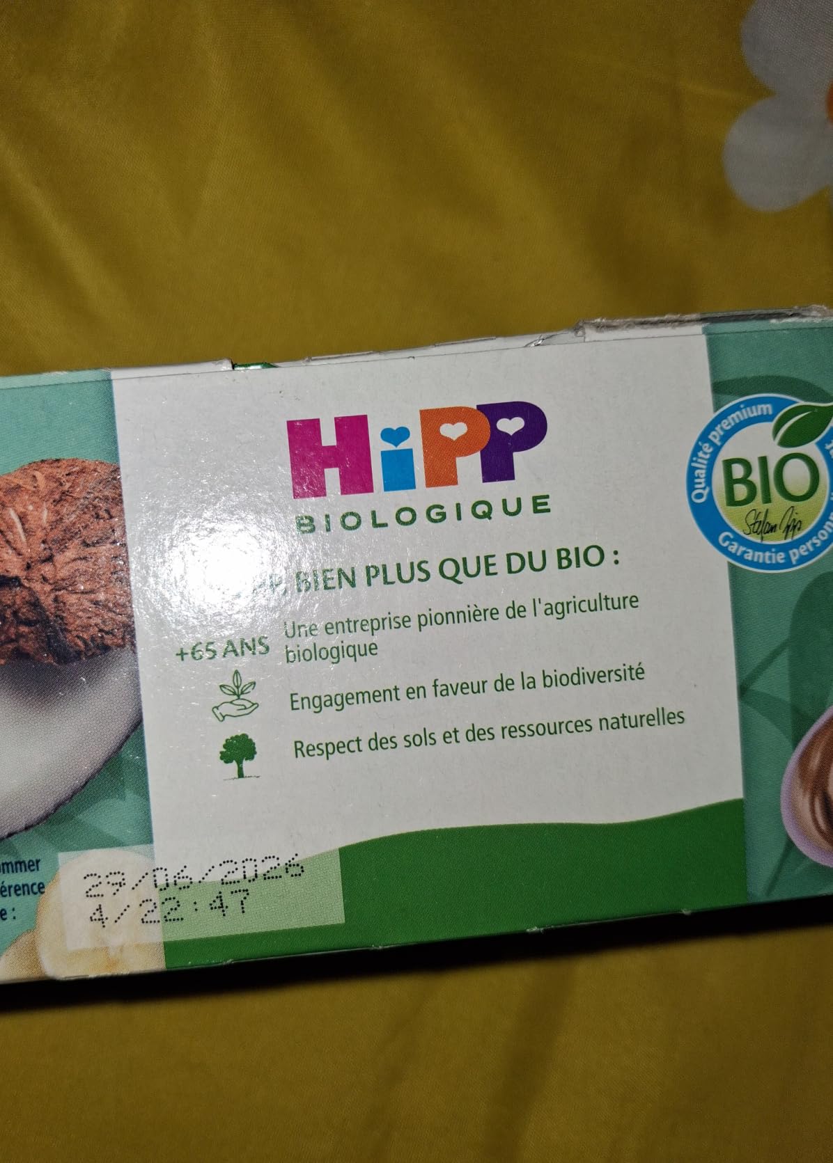 HiPP Fruits en coupelles banane cacao coco dessert 4x100g