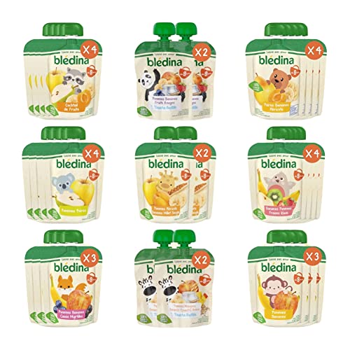 Gallia Blédine gourdes fruits bébé 8 mois 28x90g variétés