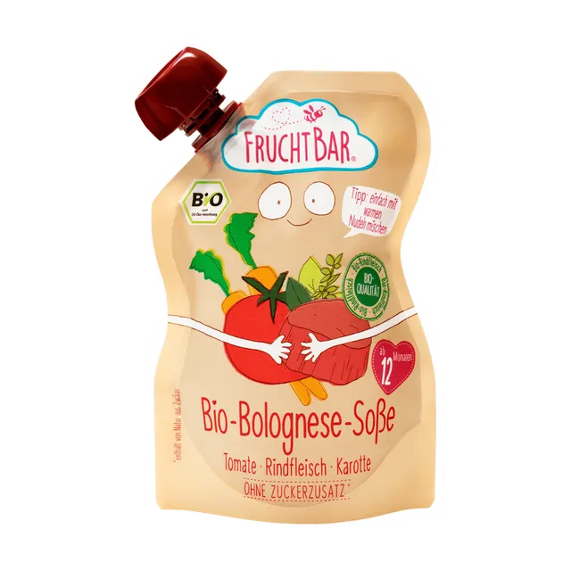 FruchtBar Bolognese Sauce Bébé Bio Pomme Carotte 12 Mois