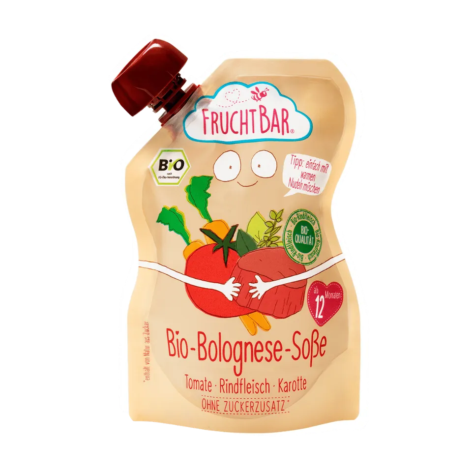 FruchtBar Bolognese Sauce Bébé Bio Pomme Carotte 12 Mois
