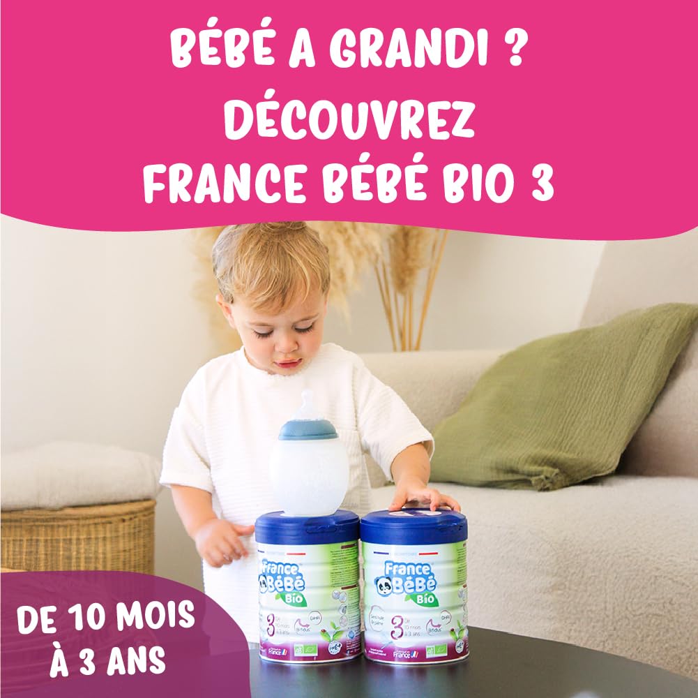 France Bébé Bio lait 2ème âge en poudre 800g sans huile de palme
