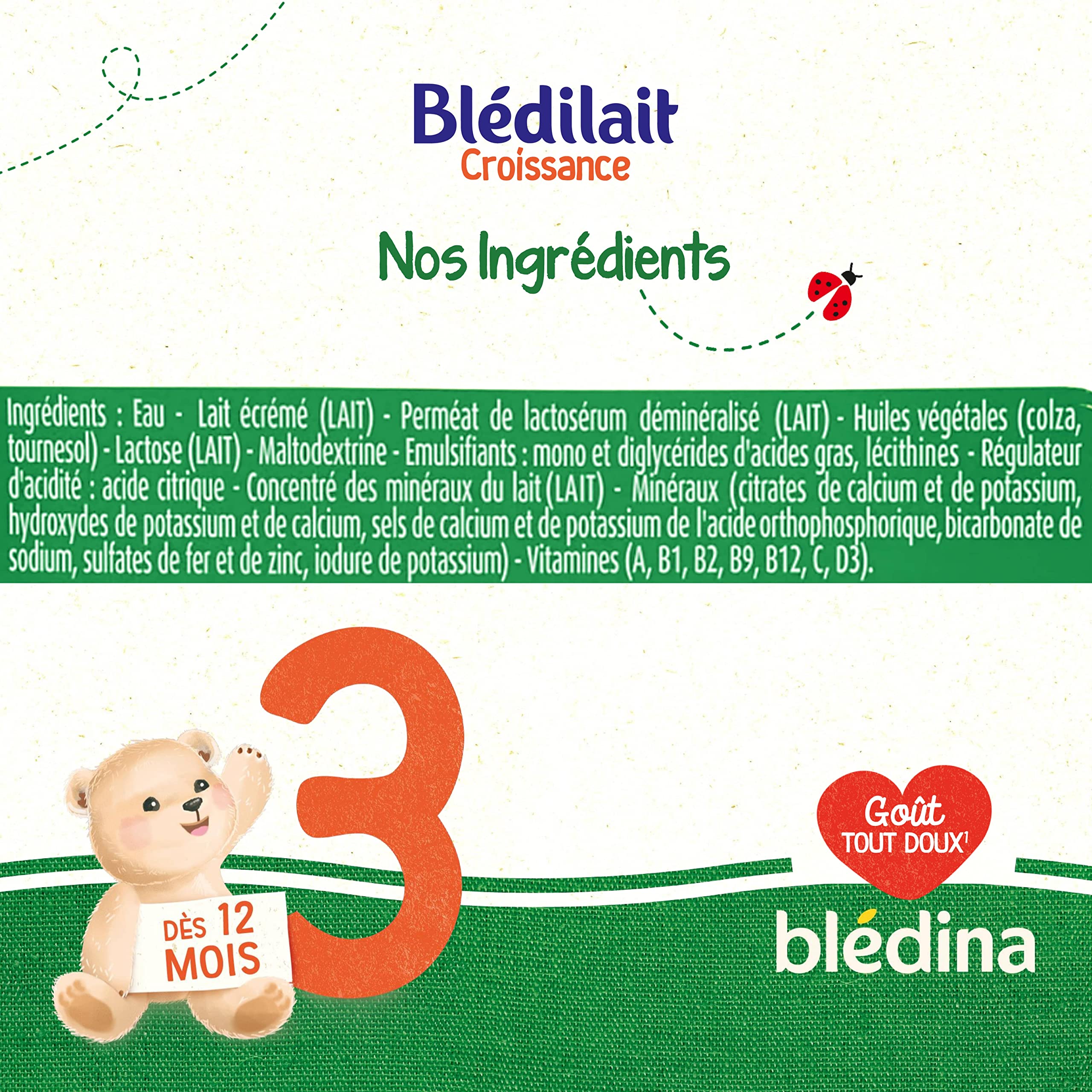Gallia Blédilait Lait Croissance 3 Liquide 4x500mL 1-3 ans