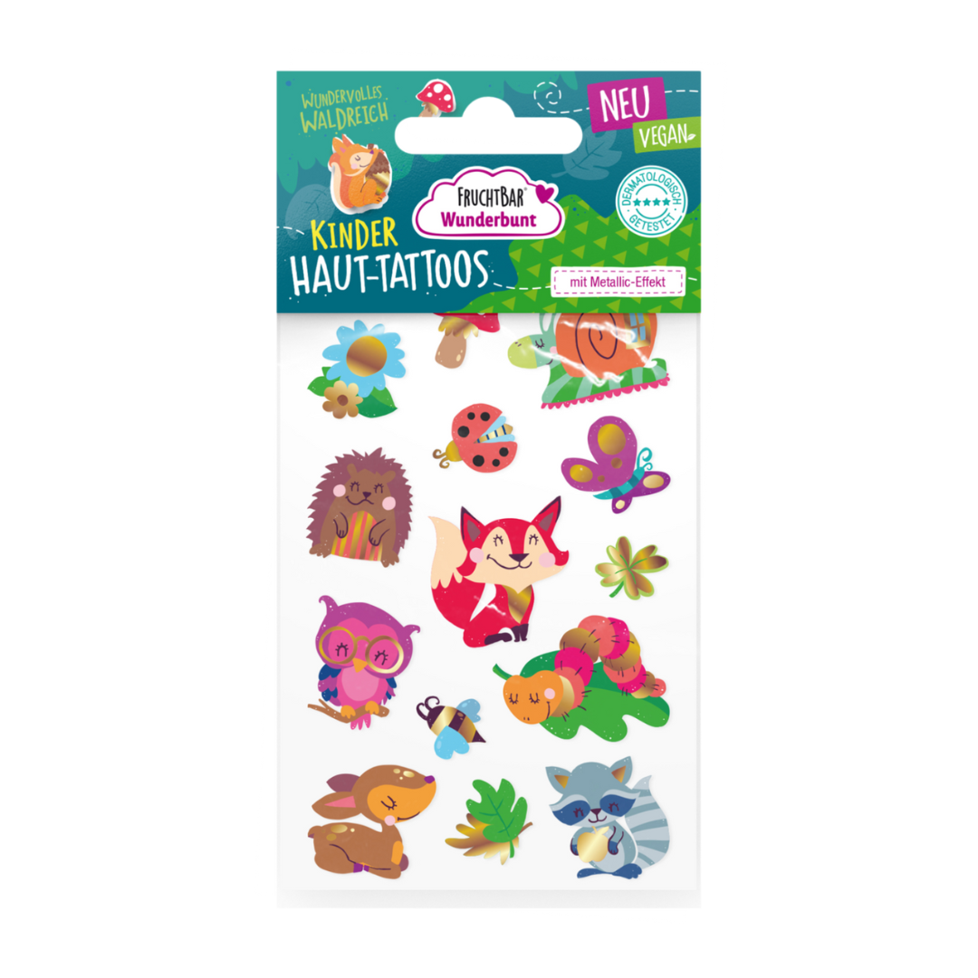 FruchtBar Hauttattoos Waldreich Tatouage Enfant Pièce Vegan 3 ans