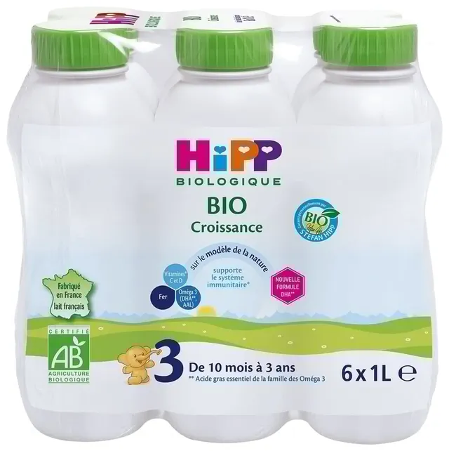 HiPP Biologique Lait Croissance liquide 6x1L dès 10 mois