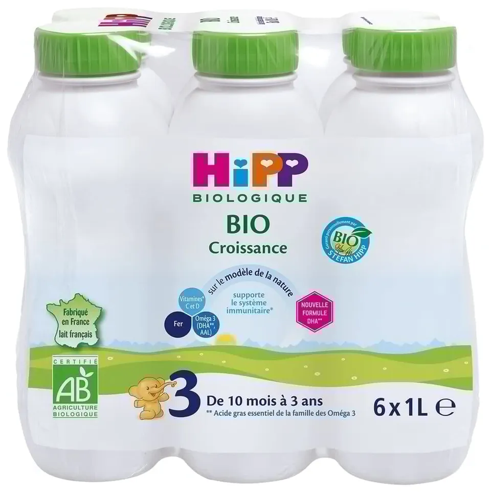 HiPP Biologique Lait Croissance liquide 6x1L dès 10 mois
