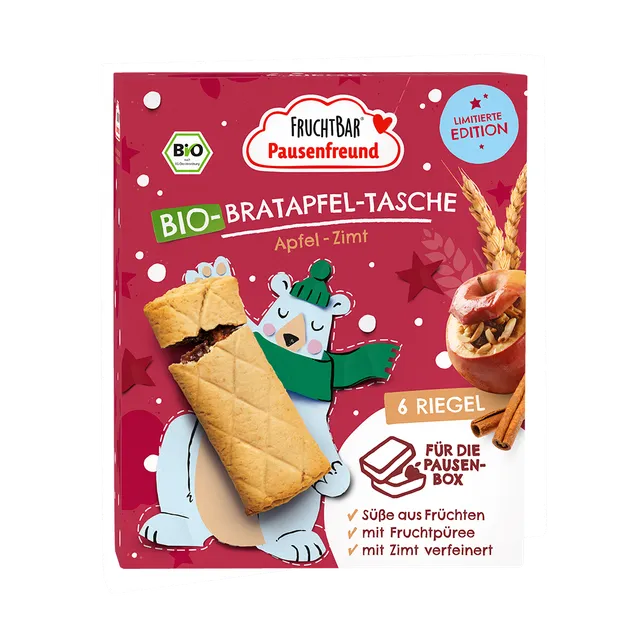 FruchtBar Bio Snacks Bratapfel snack pomme cannelle à l'unité