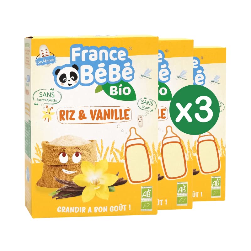 France Bébé Céréales riz vanille 4 mois 3x200g bio