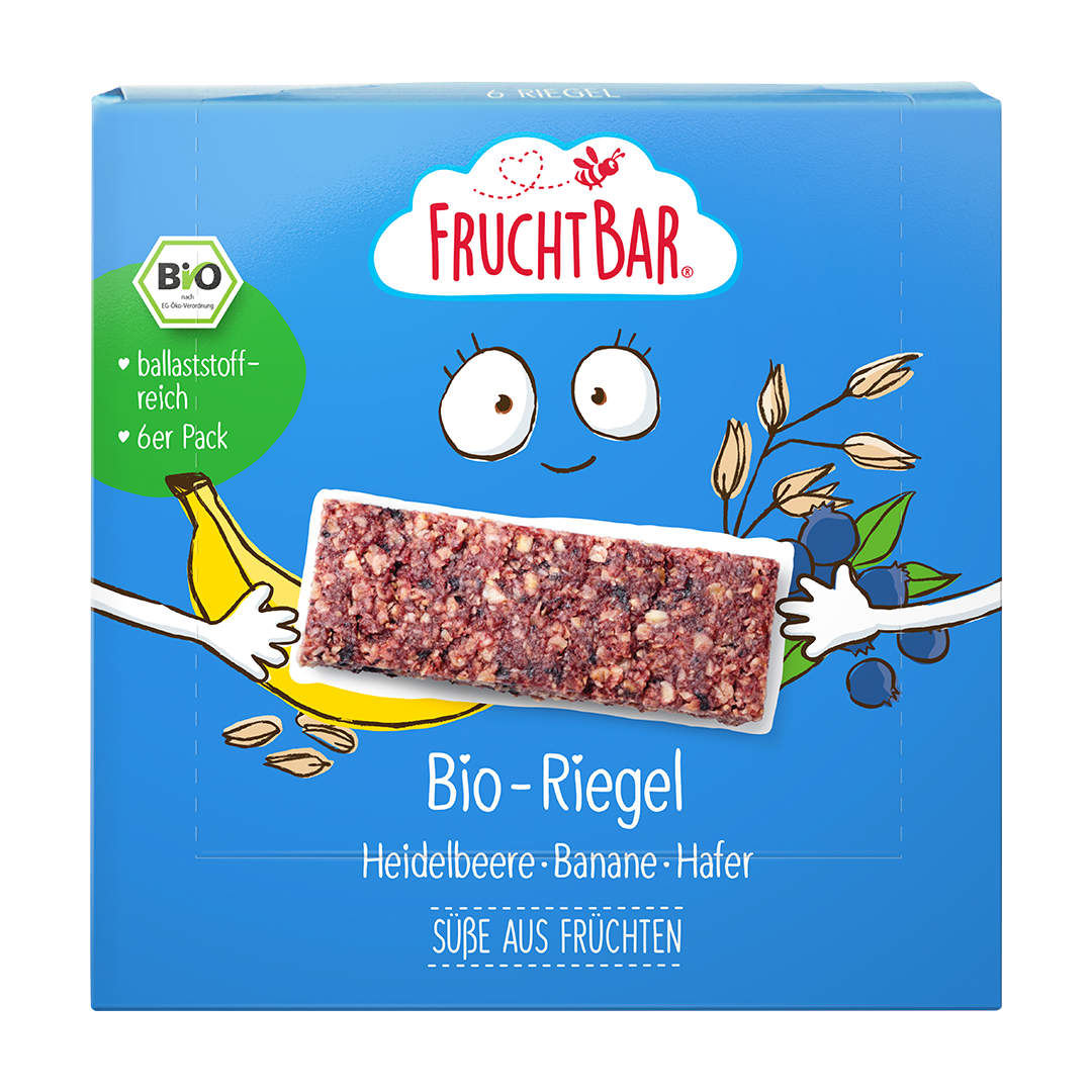 FruchtBar Bio Riegel Box Barres Enfant Fruits Avoine 3 ans