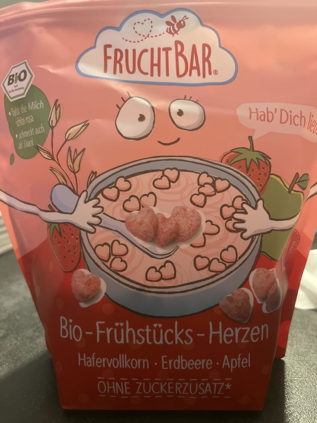 FruchtBar Bio Frühstück Hab Dich Lieb Cœurs Bébé 12 Mois