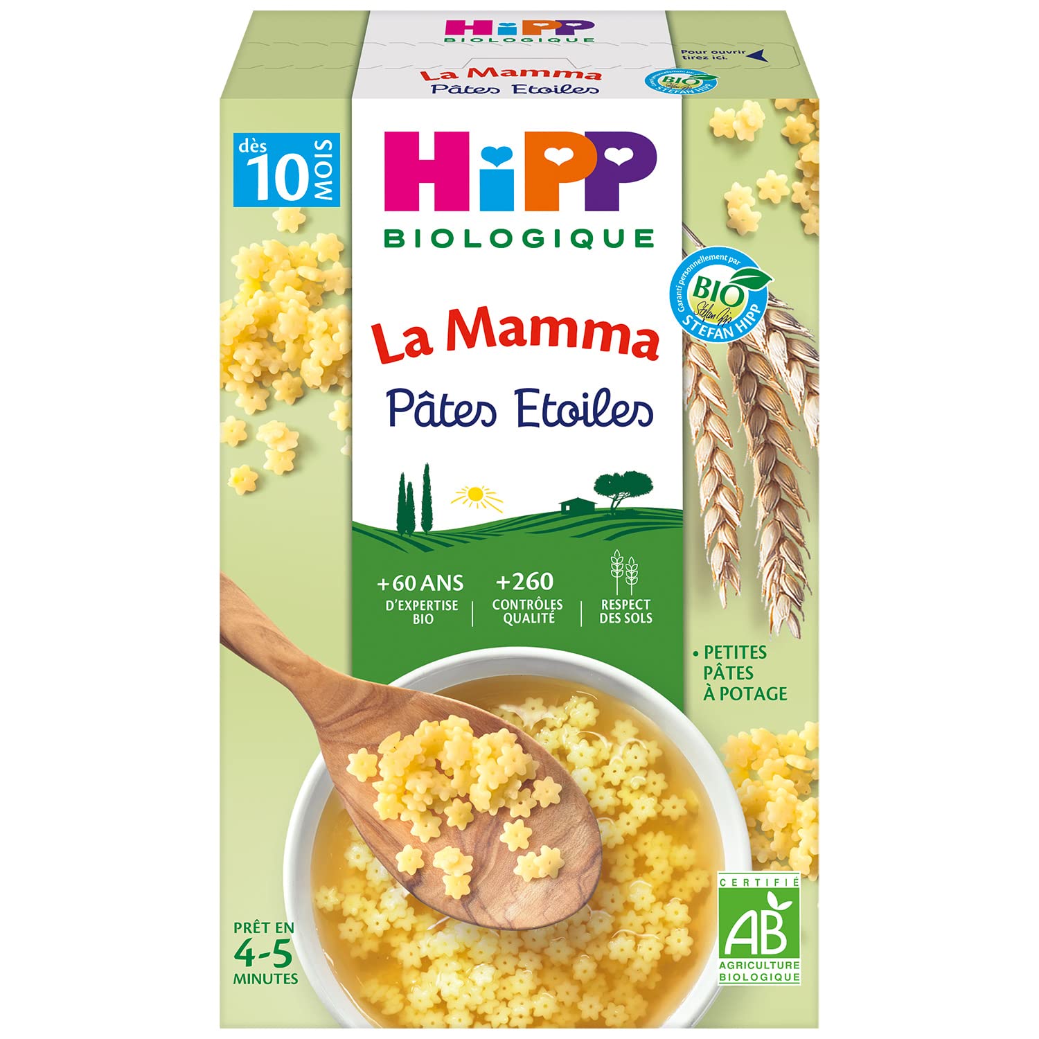 HiPP Céréales Pâtes Étoiles Bébé Bio 320 g Lot 6