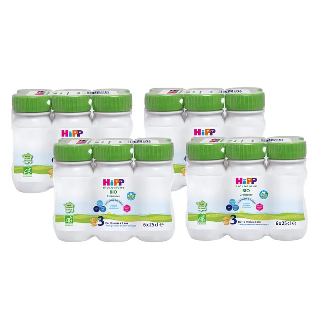HiPP Laits Croissance lait bébé 10 mois 6x25cl lot 4