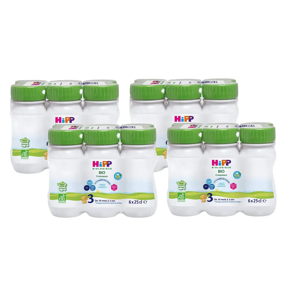 HiPP Laits Croissance lait bébé 10 mois 6x25cl lot 4