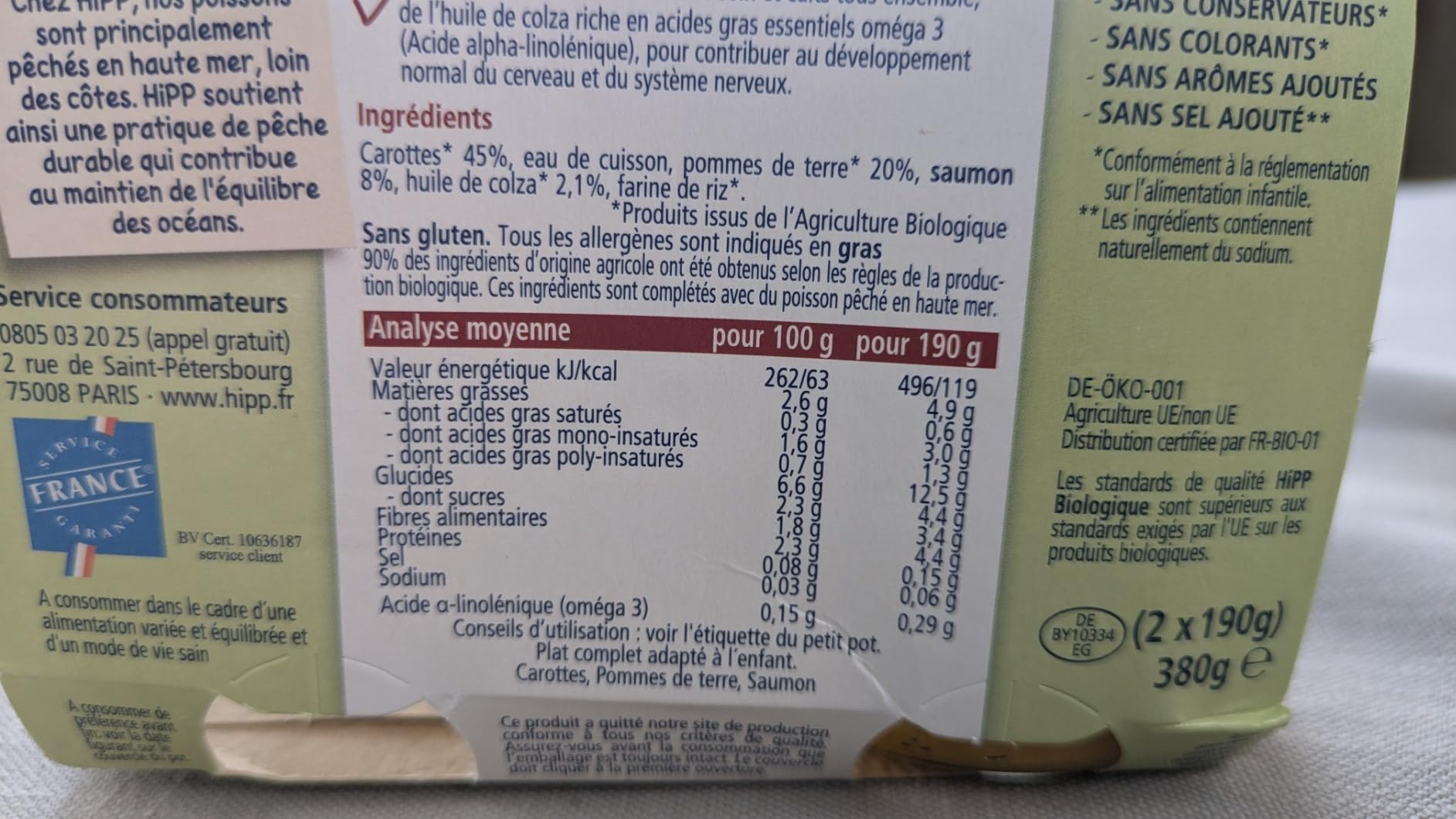 HiPP Petits Mijotés Jardinière petit pot 6 mois 2x190g