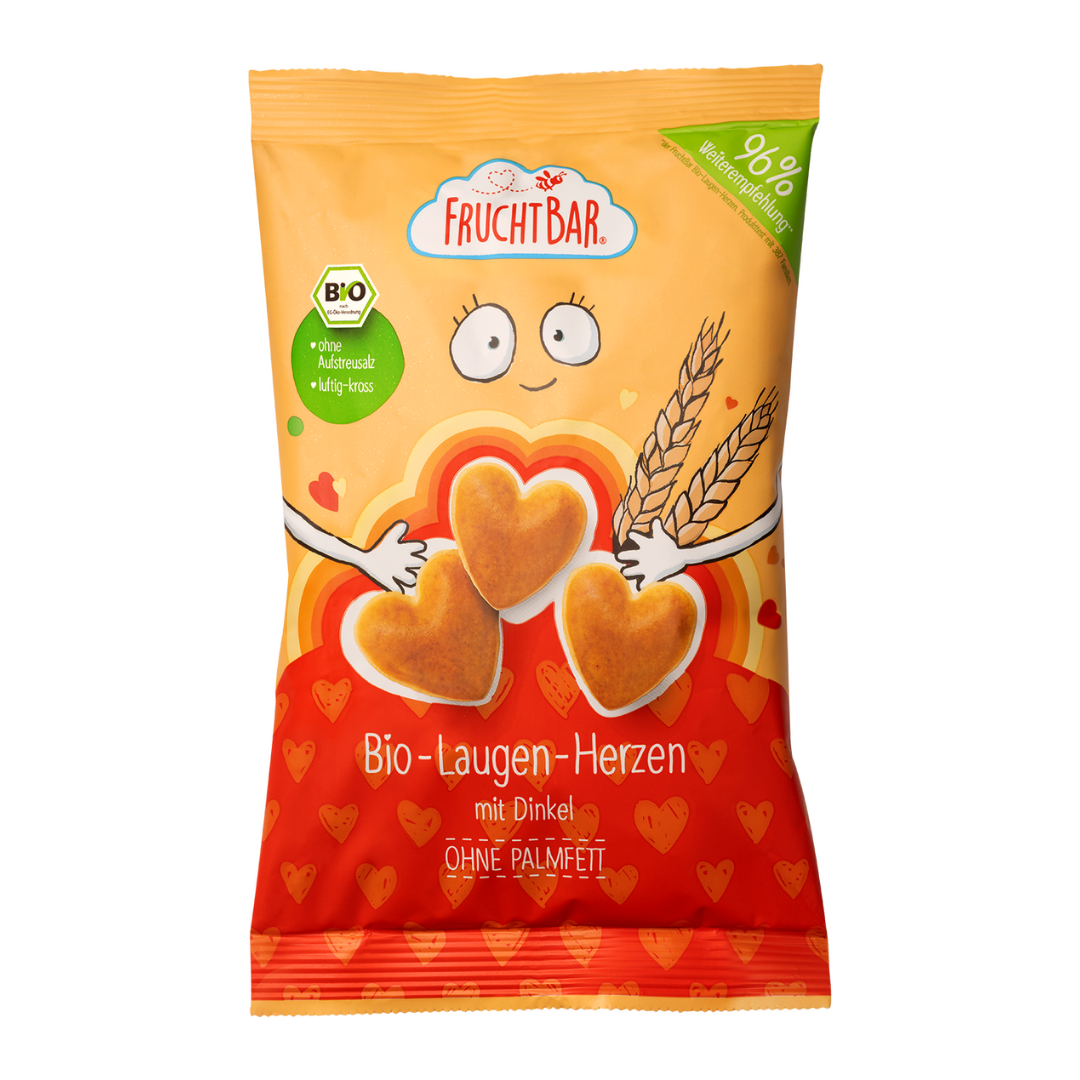 FruchtBar Bio Snacks coeurs bretzel épeautre pièce