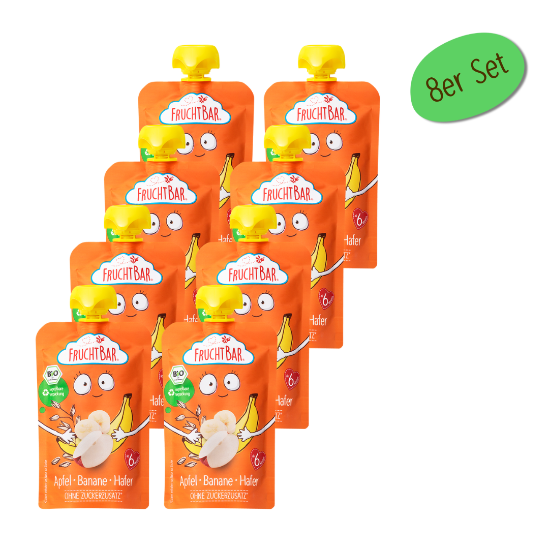 FruchtBar Bio Quetschies Pomme Banane Avoine gourde 6 mois