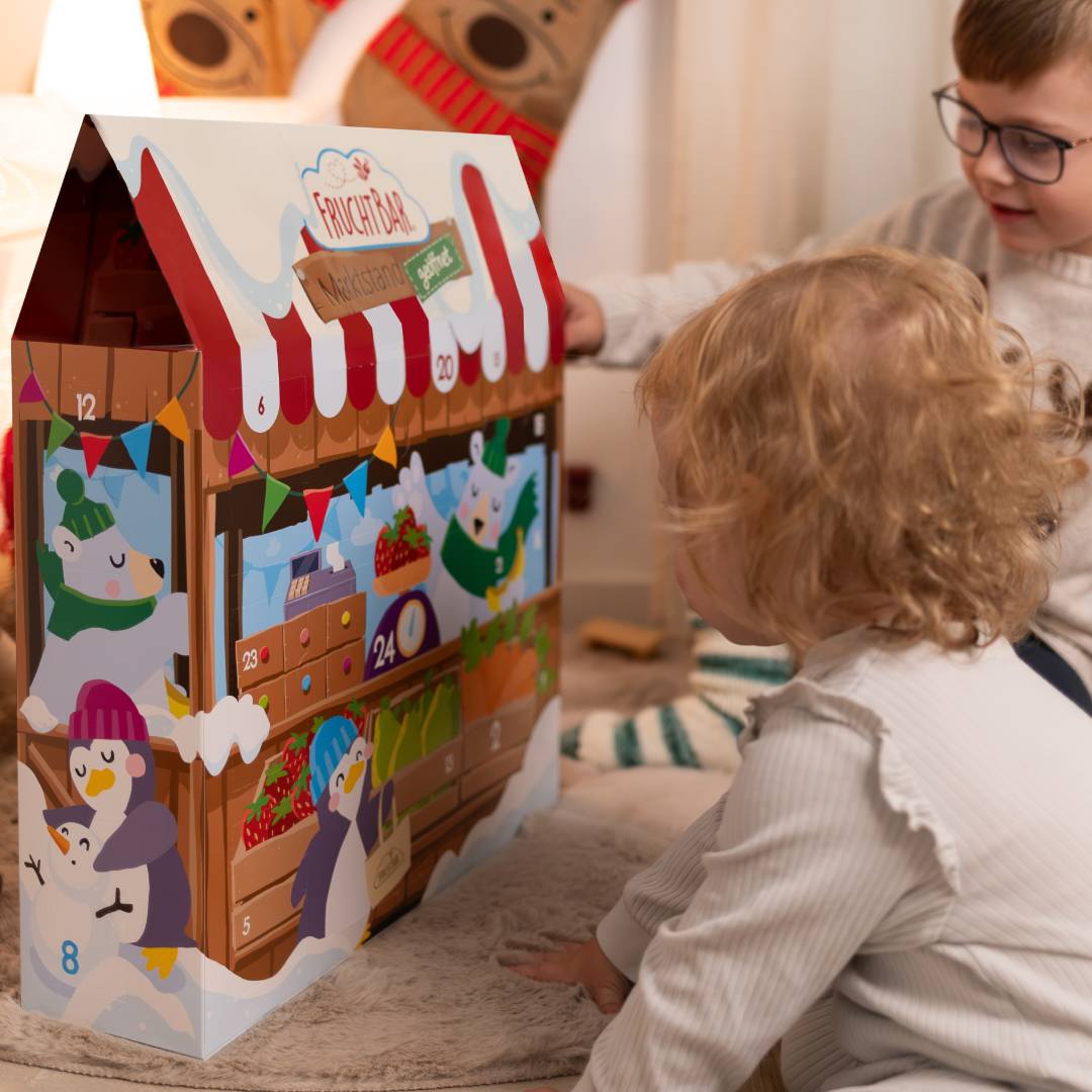 FruchtBar Geschenke Adventskalender Marktstand calendrier de l'avent dès 3 ans