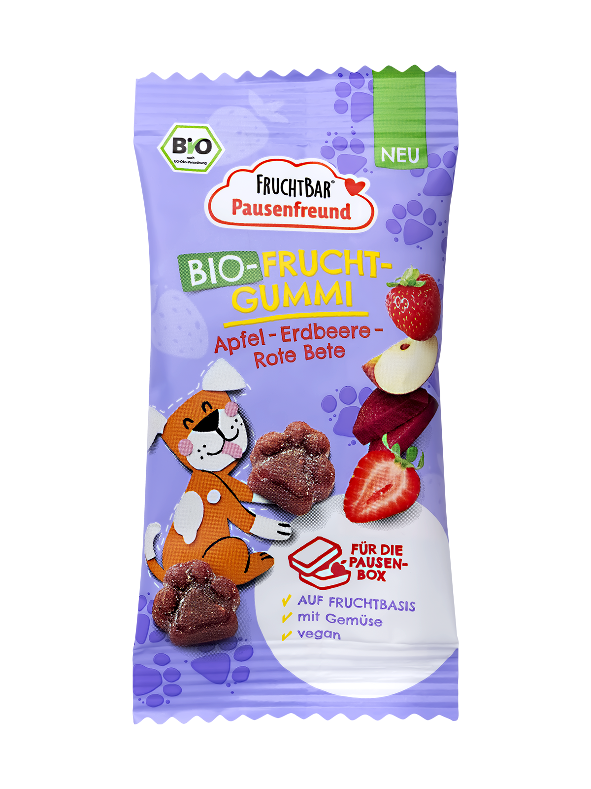 FruchtBar Bio Snacks Fruchtgummi bonbon fruit bio vegan 3 ans
