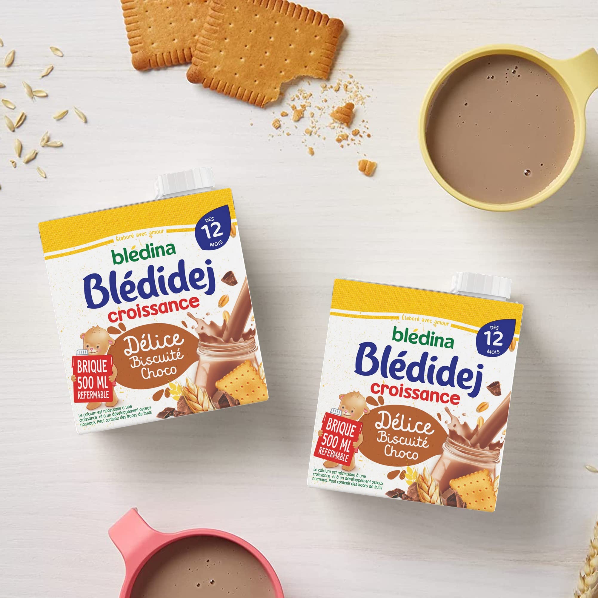 Blédina Blédidej Céréales Choco Biscuité 500ml pack de 6