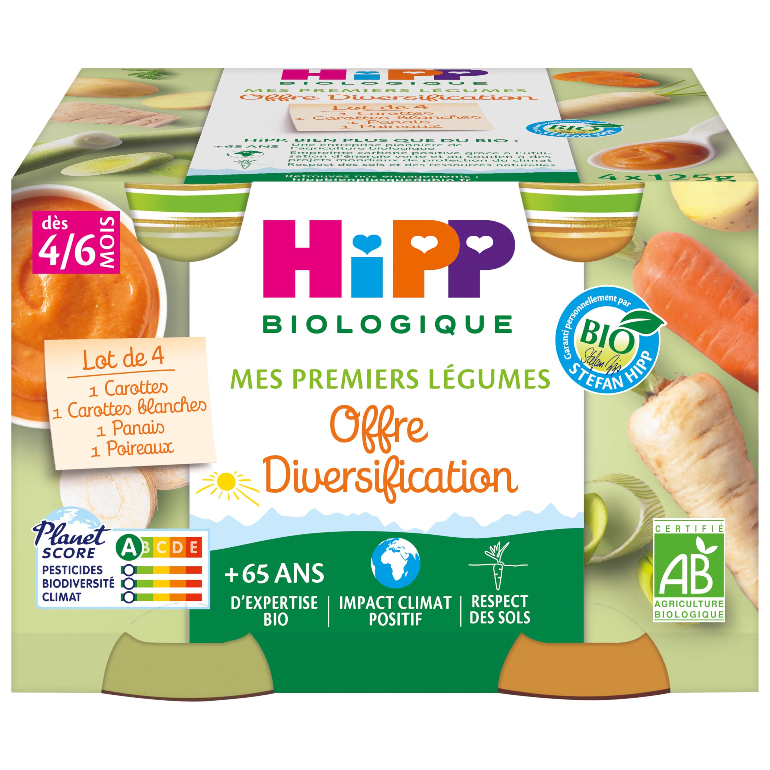 HiPP Biologique Légumes petits pots 4 mois 24x125g carottes