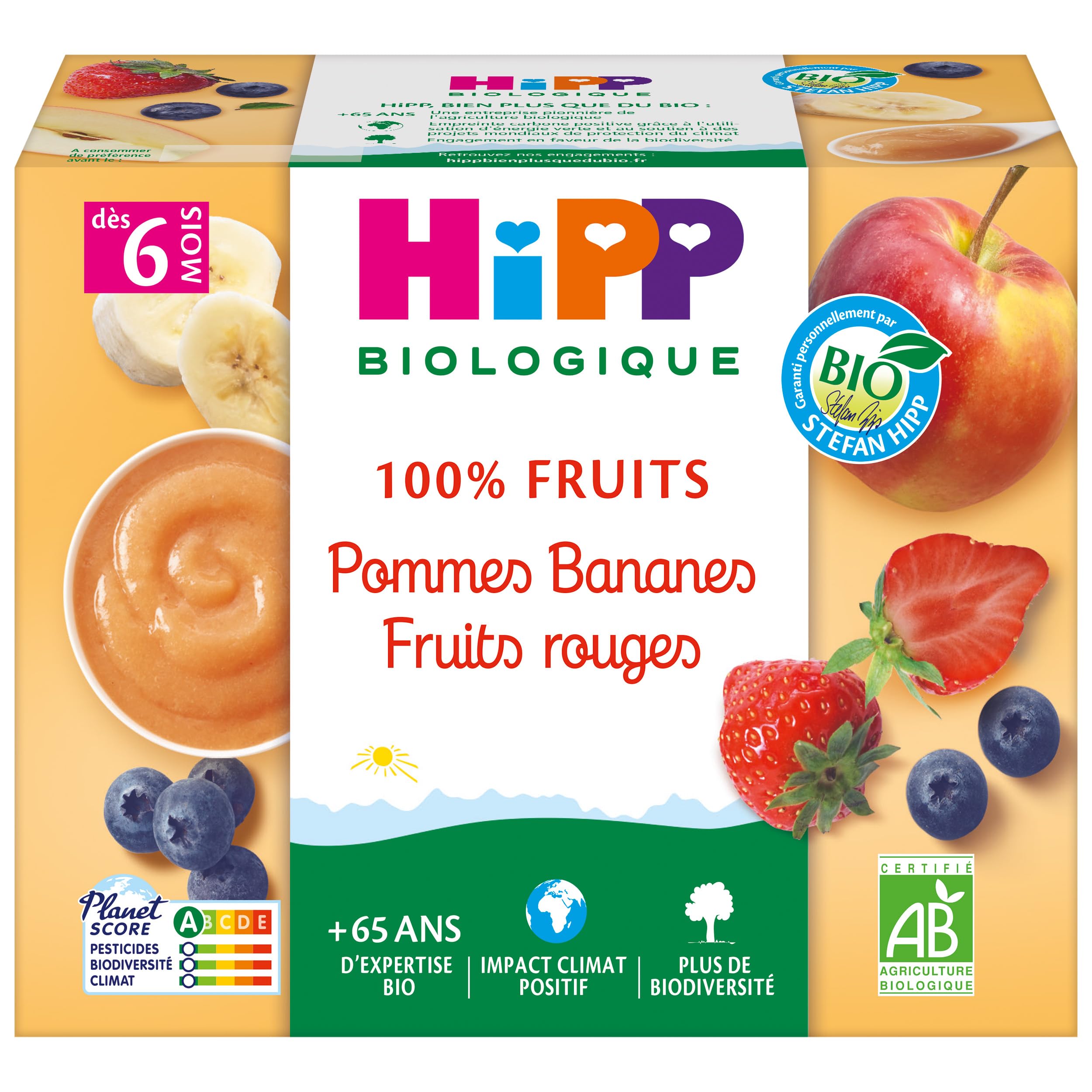 HiPP 100% Fruits Coupelles Pomme 3 Variétés 24x100g
