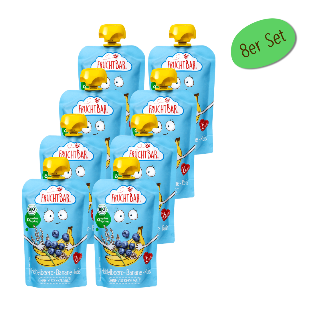 FruchtBar Quetschie Myrtille Banane Riz Gourde Bébé 6 Mois