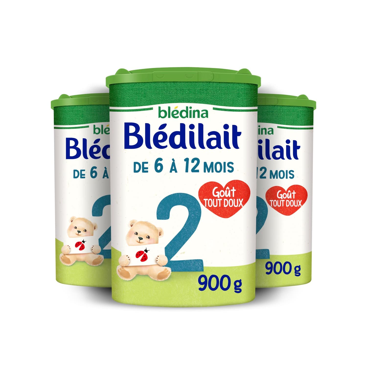 Blédina Blédilait 2 Lait en Poudre 6-12 Mois 900g x3 au DHA