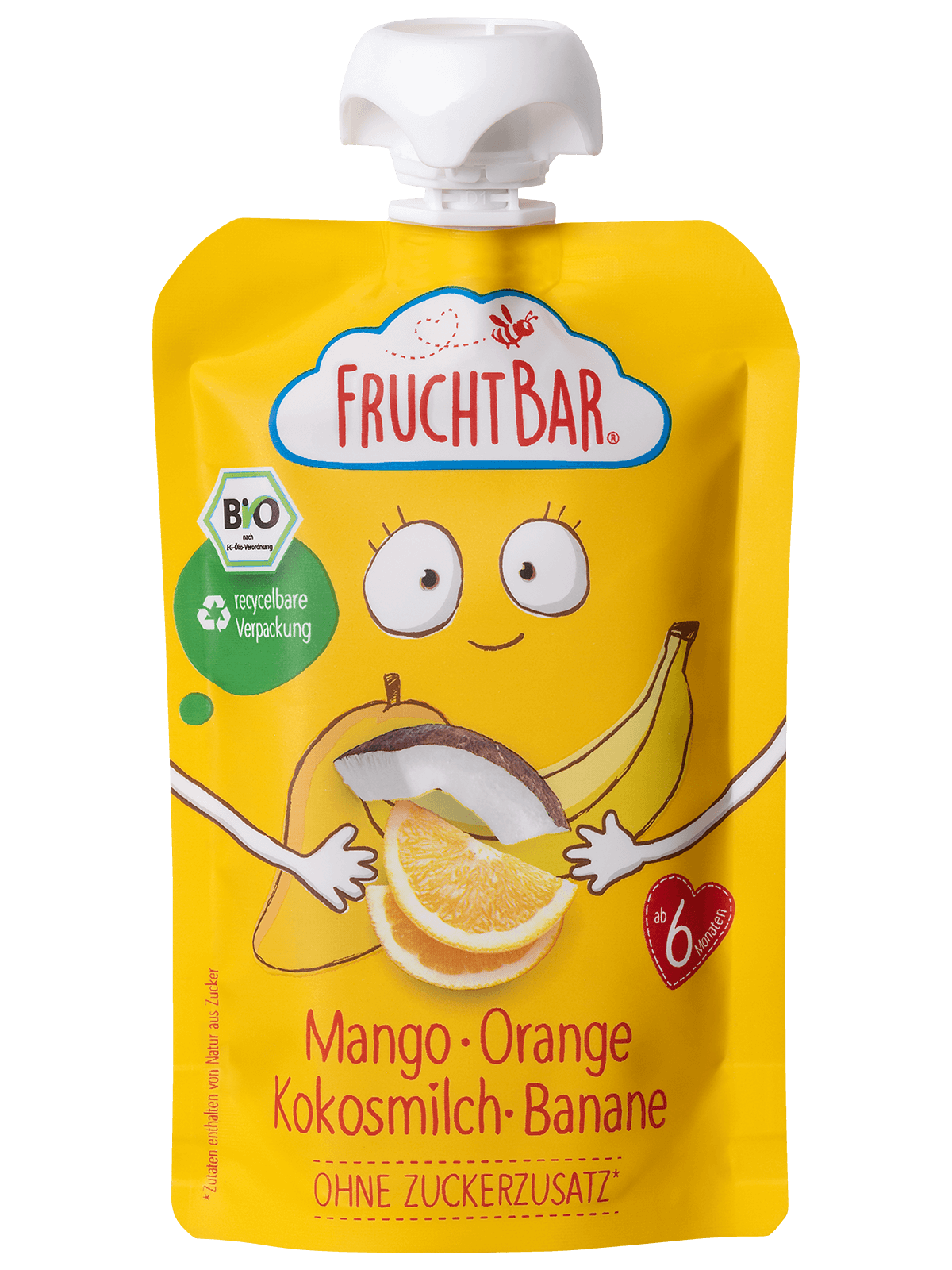 FruchtBar Bio Quetschies gourde mangue orange coco dès 6 mois