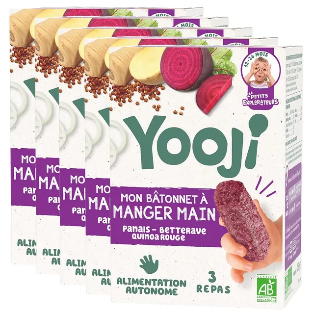 Yooji Bâtonnets Betterave Quinoa Bio 12 mois Lot 5x225g DME
