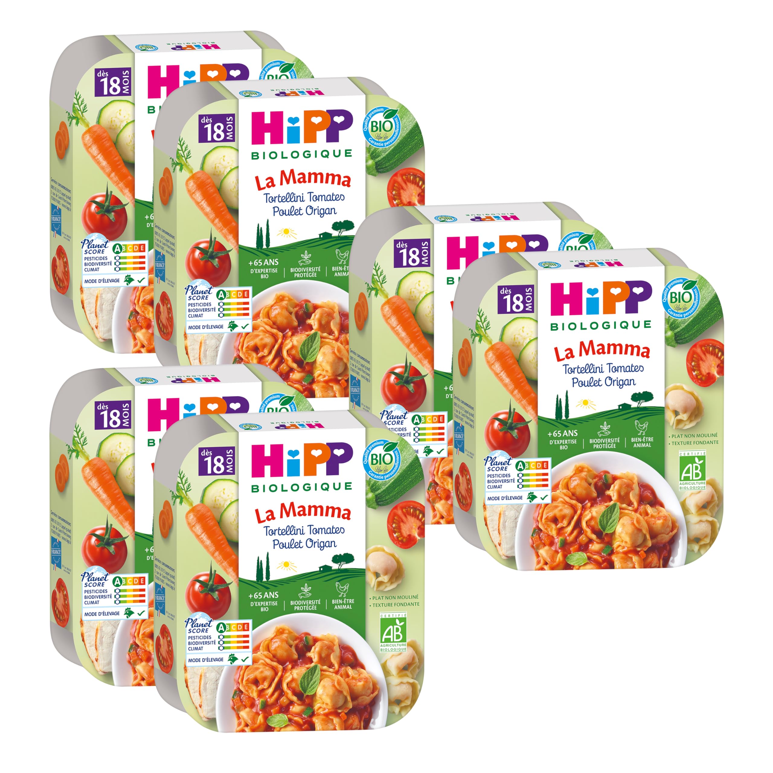 HiPP La Mamma Ravioli Légumes assiette bébé bio 6x250g