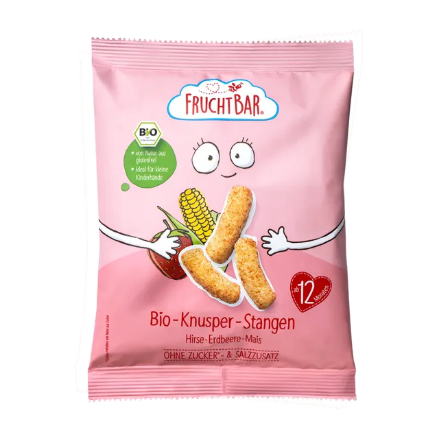 FruchtBar Bio Snacks Knusper Stangen snack bébé fraise