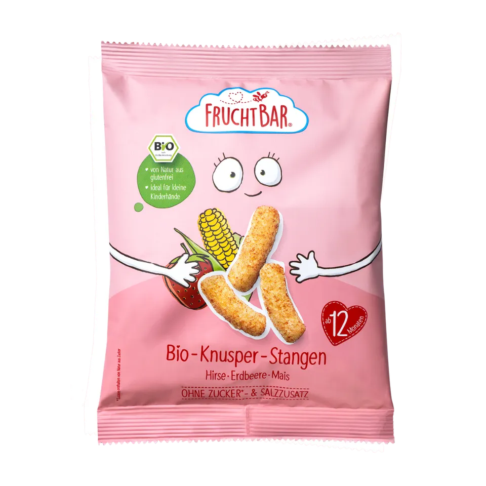 FruchtBar Bio Snacks Knusper Stangen snack bébé fraise