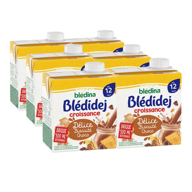 Blédina Blédidej Céréales Choco Biscuité 500ml pack de 6