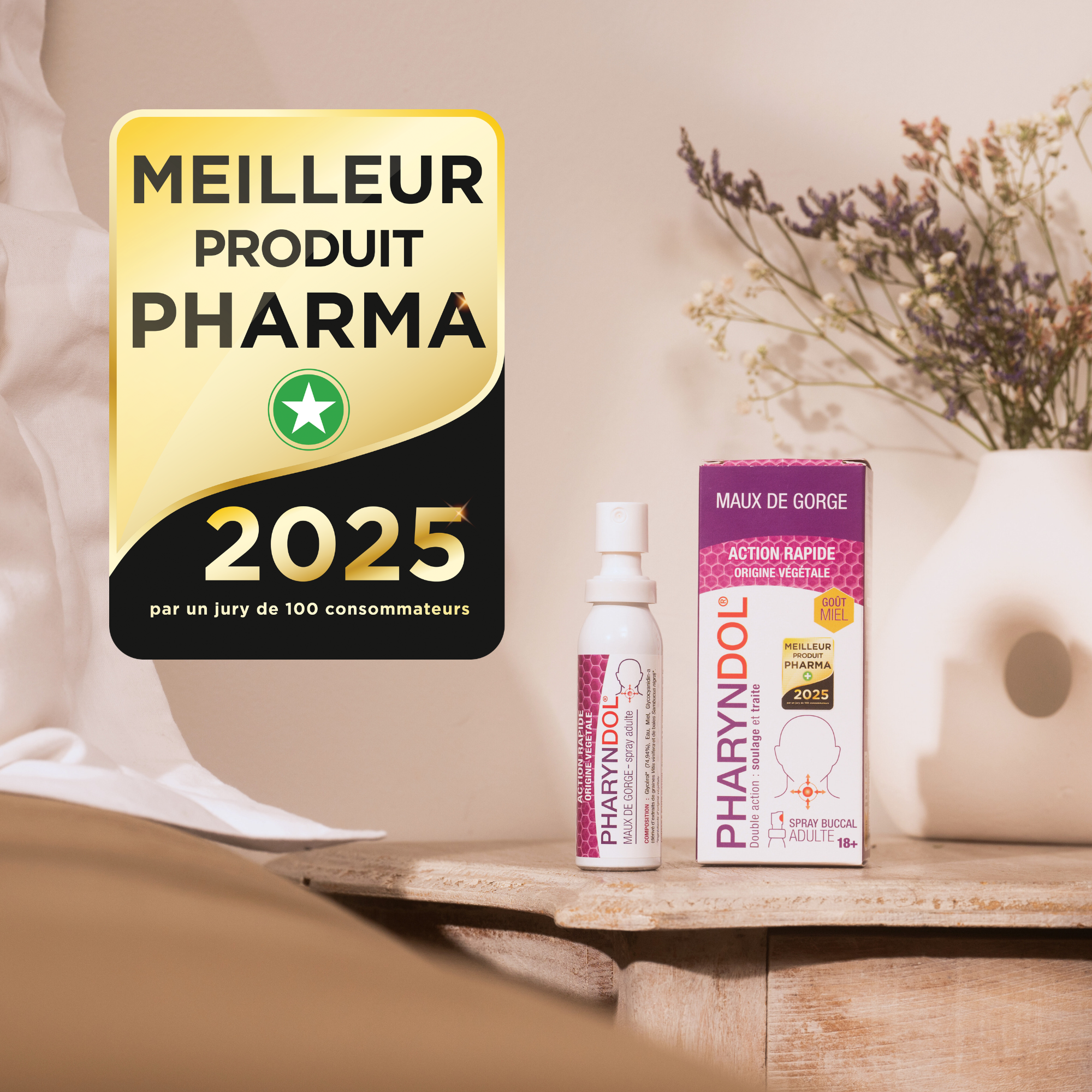 PediAct Pharyndol spray adulte 30 mL goût miel dès 18 ans