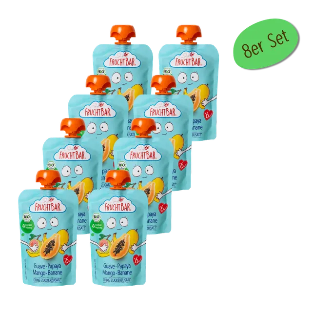 FruchtBar Bio Quetschies gourde bébé goyave mangue 6 mois