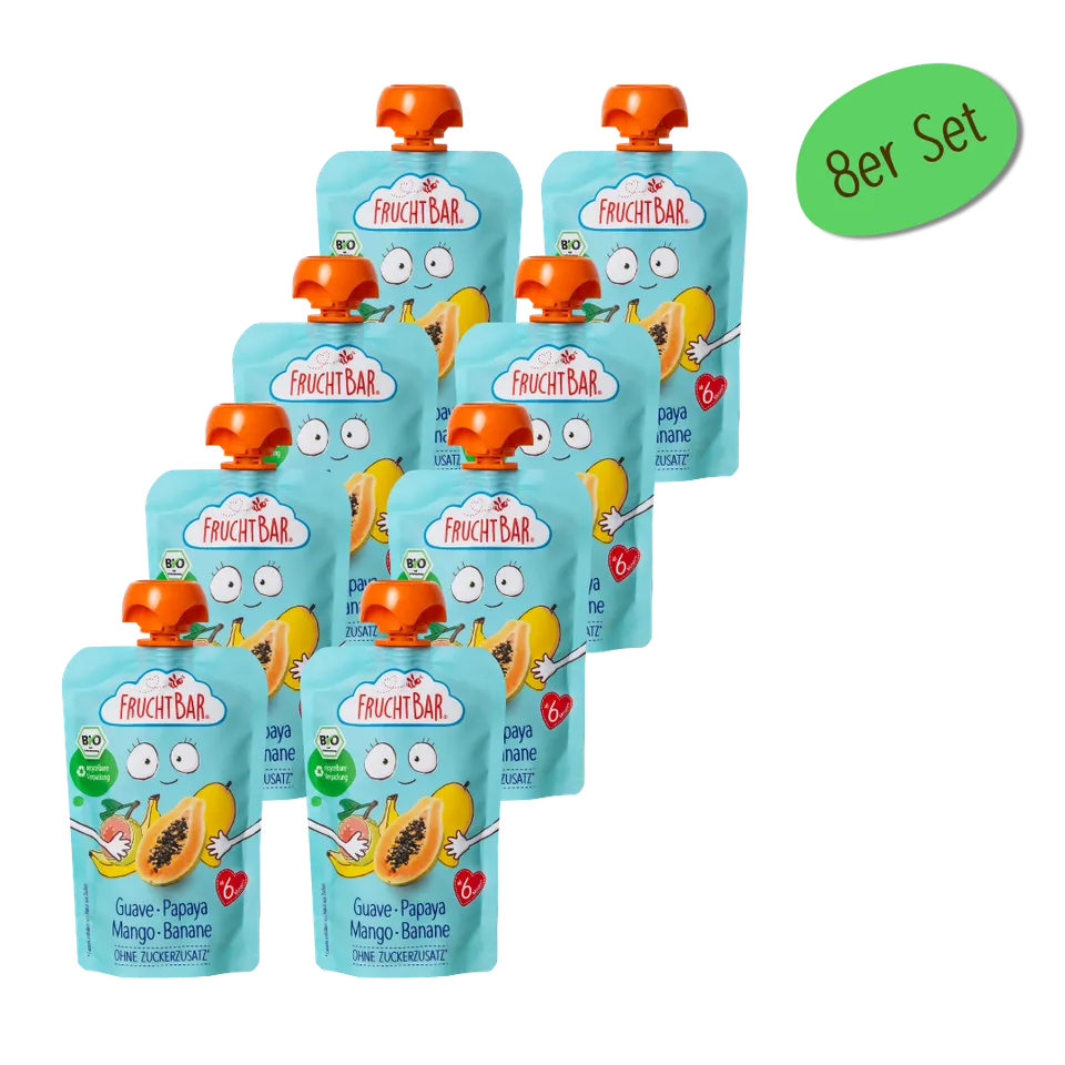 FruchtBar Bio Quetschies gourde bébé goyave mangue 6 mois