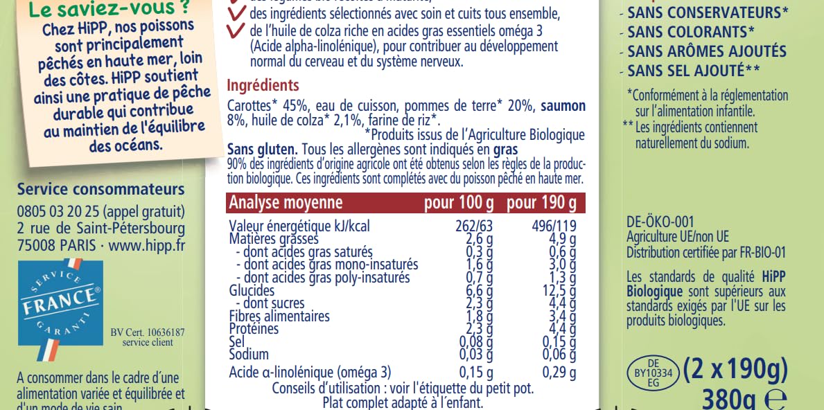 HiPP Petits Mijotés Jardinière petit pot 6 mois 2x190g
