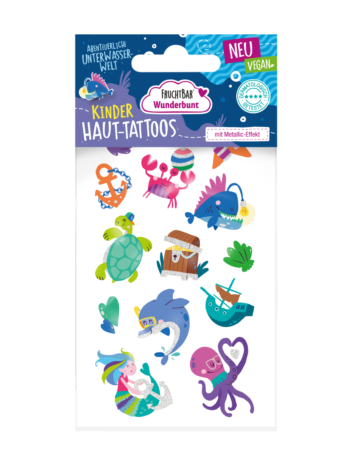 FruchtBar Hauttattoos tatouages temporaires enfant sous-marin pièce