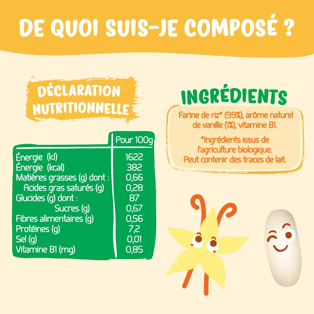 France Bébé Céréales riz vanille 4 mois 3x200g bio