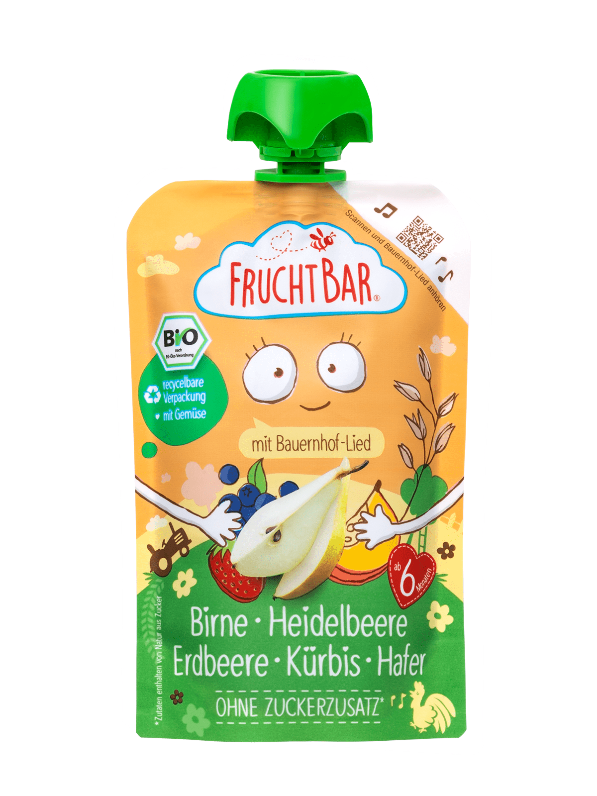 FruchtBar Bio Quetschies gourde poire myrtille fraise potiron avoine