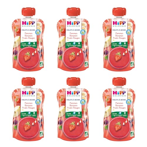 HiPP Fruits Pomme Banane Fruits Rouges gourde 6x120ml