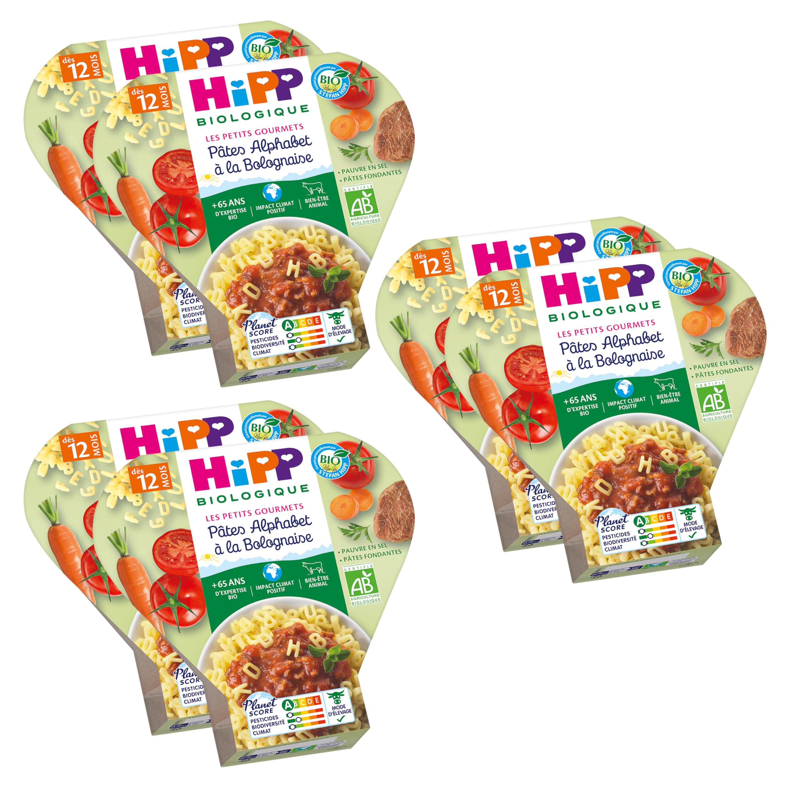 HiPP Les Petits Gourmets Spaghetti Bolognaise Plat 6x230g Bio